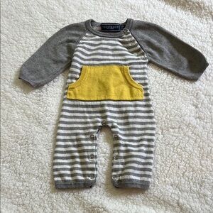 Toobydoo Gray and White Baby Romper